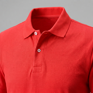 <b>Men's</b> Solid <b>Red</b> Knitted Breathable 100% Cotton Polo <b>Shirt</b> Casual Short Sleeve Collared Button <b>Men</b> Casual wear Polo <b>shirts</b> - Product Image 1