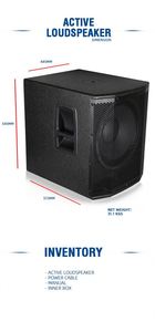 Haut-parleur actif professionnel de classe D OEM d'usine, subwoofer de scène de 15 pouces avec amplificateur intégré et module amplificateur de puissance de 1000 W - Product Image 3