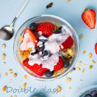 Bol à salade en verre à double paroi Bols à fruits et à riz Conteneur de stockage des aliments Boîte à lunch Bento Bol haute couture Vaisselle