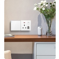 Prise d'interrupteur mural électrique standard britannique simple et double pôle PC prise d'interrupteur électrique blanche
