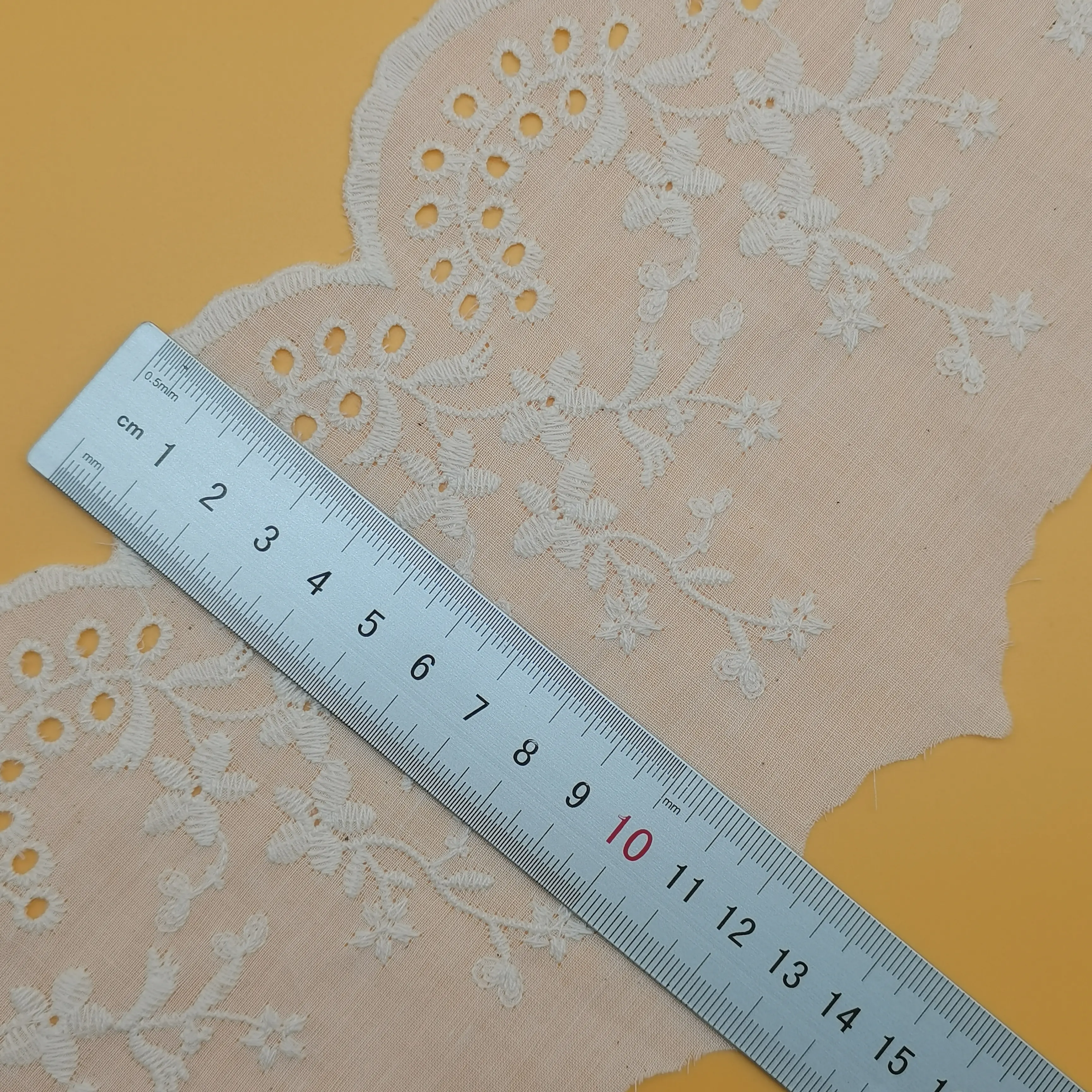 Vestido de renda 100% algodão marfim vintage de alta qualidade para mulheres lingerie bordada flor de tule ilhó