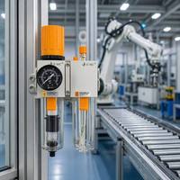 Filtre-régulateur-lubrificateur de précision 5 µm FRL 2 pièces pour traitement pneumatique de l'air ISO 8573 Classe 2 pour la production de dispositifs médicaux