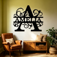 Décoration murale personnalisée en métal avec le nom de la famille AMELIA, lettres de l'alphabet en métal, décoration pour le salon