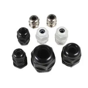 PG Grey and Black Nylon Plastic Waterproof Rubber Cable Gland Cover nylon brass and stainless steel metal cable gland