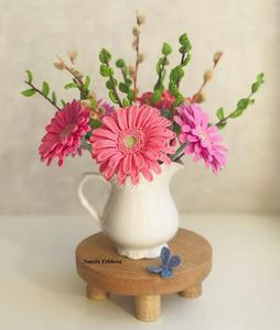 ช่อดอกไม้ถักงานแฮนด์เมดช่อดอกไม้ของขวัญวันเกิดงานถักโครเชต์ดอกไม้ตกแต่งบ้าน - Product Image 3