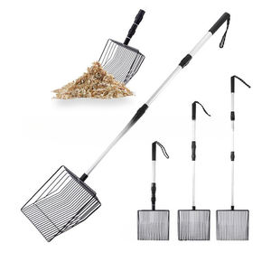Pala per cacca di pollo resistente paletta in acciaio inox vagliatura maniglia retrattile per azienda agricola e <span class=keywords><strong>Pet</strong></span> pulizia - Product Image 1