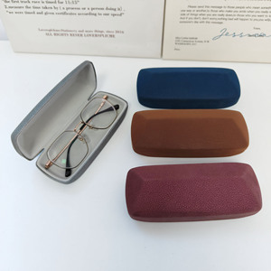 Solid Color Rectangle Eyeglasses Case Grey Dark Blue Burgundy Dark <b>Brown</b> Metal Flip Design Portable Unisex <b>Storage</b> <b>Box</b> - Product Image 4
