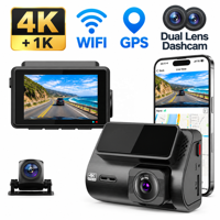 Caméra embarquée M700 2 pouces 4K+1080P Wifi GPS double objectif, caméra de tableau de bord DVR pour voiture, double caméra avant et arrière 4K Wifi GPS