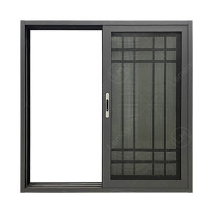 Fenêtre coulissante en aluminium à trois rails avec moustiquaire, verre creux étroit, fenêtres en aluminium avec <span class=keywords><strong>volet</strong></span> en verre - Product Image 2