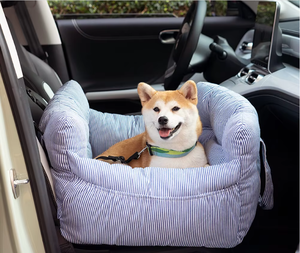 Schwarz-Weiß-Gitter Plüsch Soft <span class=keywords><strong>Dog</strong></span> Booster Seat mit Riemen Solides Muster für kleine Hunde Pet Carrier Bett mit Sicherheits gurt - Product Image 4