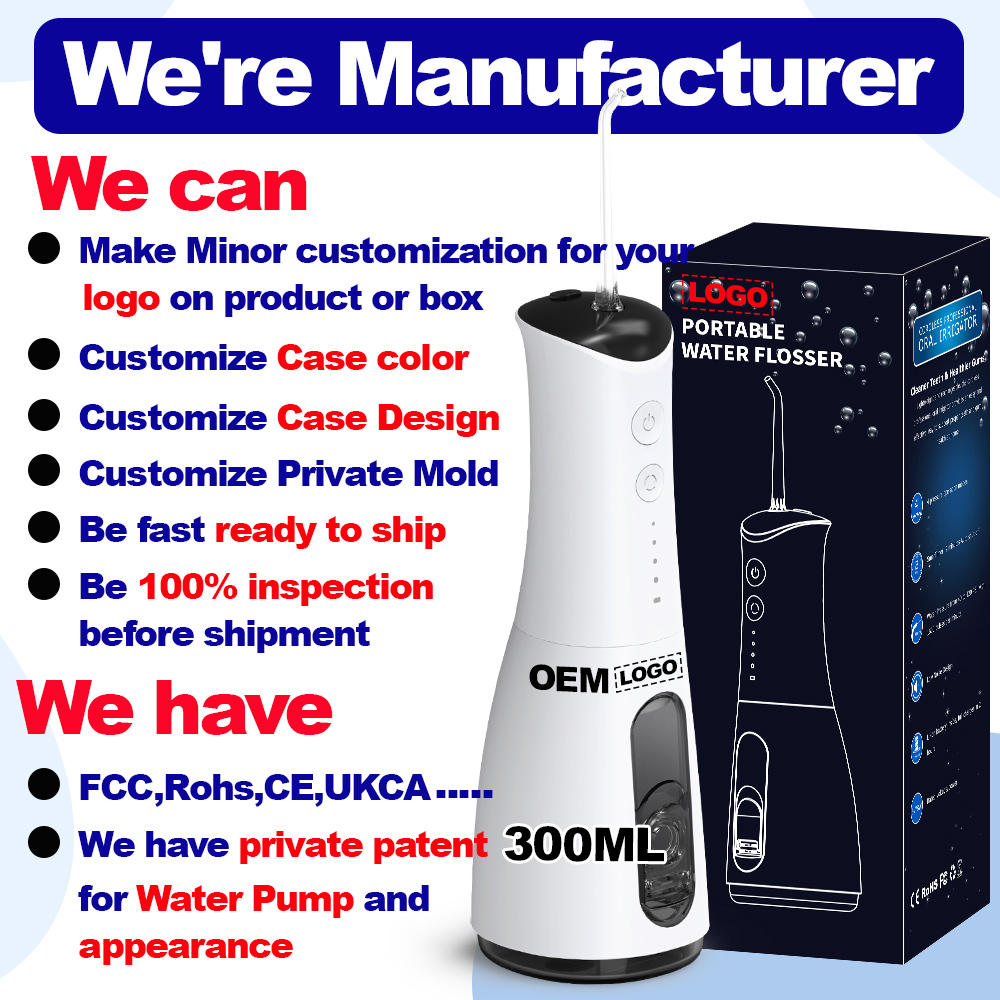 300ml Cordless Water Flosser – IPX7 Waterproof USB Rechargeable Portable Dental Cleaner - View 3
