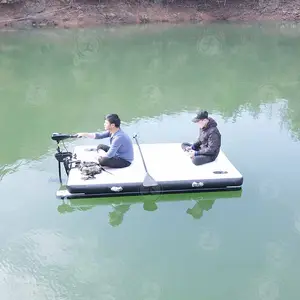 Lago Piscina sistema de plataforma de pesca em PVC pontão inflável doca de ar com motor