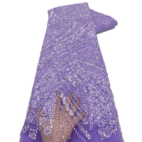 Tissu en dentelle perlée de haute qualité NI.AI, dentelle filet de luxe à sequins, dentelle nigériane en maille pour femmes, idéal pour les fêtes et les mariages