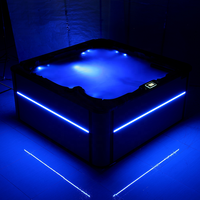Spa de Luxe Extérieur pour 6 Personnes avec Cascade Apaisante et Éclairage LED Multicolore
