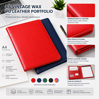 En stock, directement de l'usine, porte-documents en cuir PU ciré A4, plusieurs couleurs pour les professionnels, les réunions d'affaires, les présentations