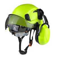 ANT5PPE Tipo I Clase C ANSI EN397 Construcción verde Casco duro ABS Casco de seguridad con orejeras de doble visera