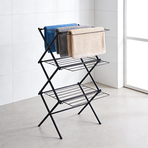 Séchoir à linge pliable portable à 3 niveaux en métal antirouille, support à vêtements robuste multifonctionnel et peu encombrant, porte-serviettes - Product Image 4