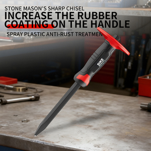 Инструмент для резьбы по камню, стальное двухцветное долото для деревообработки 300*25 мм, ручной инструмент для резки и гравировки камня - Product Image 3