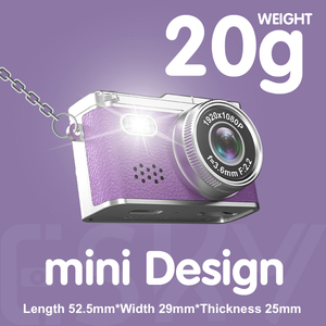 Mini caméra transparente personnalisable en gros, porte-clés, 1080P, rétro, avec lumière LED intégrée, pour les voyages, les vlogs, pour les cadeaux - Product Image 3