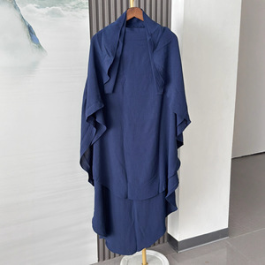 Khimar Lungo a Strato Singolo in Tessuto Morbido e Traspirante, Tinta Unita, con Ampia Tesa, per la Preghiera Musulmana dell'Eid - Product Image 5