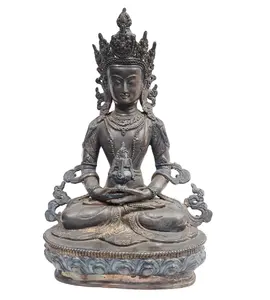Mua Phật giáo Antique kết thúc Brass chất lượng hàng đầu Nepal thủ công mỹ nghệ amitabha phật tượng Tây Tạng điêu khắc