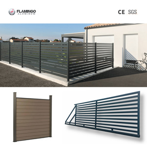 Valla Retráctil <span class=keywords><strong>Plegable</strong></span> de Aluminio para Exteriores con Función Eléctrica, Paneles de Privacidad Duraderos con Recubrimiento en Polvo - Product Image 1