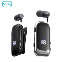 Casque d'écoute téléphonique professionnel Starsky 20h HD Écouteurs à pince à collier à une oreille avec affichage LED et appels HD clairs de 20h