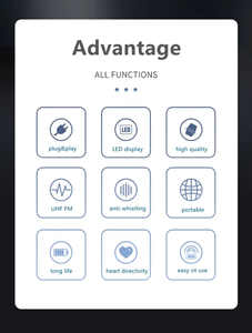 ไมโครโฟน UHF 2ช่องไมโครโฟน Vlogging คาราโอเกะไร้สายสำหรับ YouTube TikTok ร้องเพลง - Product Image 4