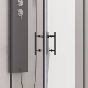 Kamalu KF1000B 120x70 box doccia nero opaco profili trasparenti 8mm vetro rettangolo vassoio senza cornice dritto per il bagno - Product Image 5