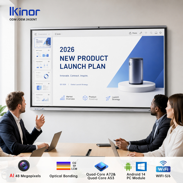 4K UHD LED Interactive Whiteboard for Education | 65 Inch Smart Board with Zero Bonding HD Camera Google Play K-12 Classroom