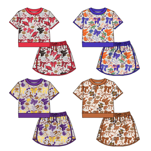 Conjuntos de Ropa Deportiva para Bebés Niñas: Camiseta, Falda y Pantalones Cortos, Estilo Casual y Transpirable - Product Image 1