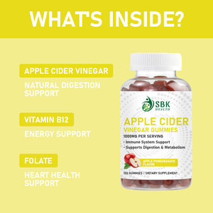 Gummies au vinaigre de cidre de pomme personnalisées les plus vendues, saveur pomme-grenade, soutien du système immunitaire, favorise la digestion et le métabolisme - Product Image 2