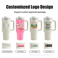 Tasse de Voyage Isotherme en Acier Inoxydable à Double Paroi 40 oz H2.0 Personnalisée avec Logo, Blanche, Tasse à Café en Métal, Gobelet 40 oz avec Poignée