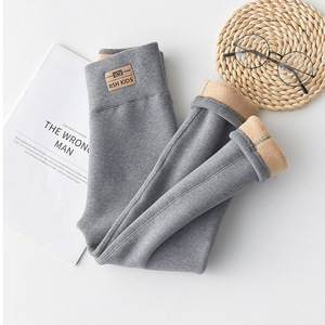 Pantaloni invernali da ragazza in cotone Extra spesso <span class=keywords><strong>Leggings</strong></span> foderati in pile stile Casual abbigliamento esterno caldo per bambini - Product Image 3
