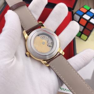 Montre mécanique automatique vintage pour homme avec cadran sectoriel, verre saphir rose, affichage de la date, bracelet en cuir, montre-bracelet de ville pour affaires - Product Image 5
