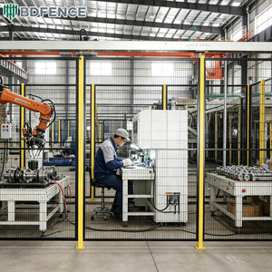 Clôture de protection modulaire en maille métallique pour zone robotisée, spécification unifiée pour l'enclosement de l'ensemble de l'atelier robotisé - Product Image 3