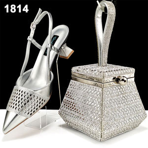 Bestway Ladies Shoes <span class=keywords><strong>Europa</strong></span> Tamaño 38-43 Tacón 2,36 pulgadas Zapatos italianos y conjunto de bolsos para fiesta africana - Product Image 2