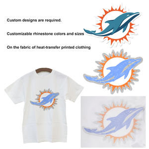 批发定制徽标文字珠光水晶水钻热转印贴片，适用于服装、鞋子、T恤、连帽衫 - Product Image 2