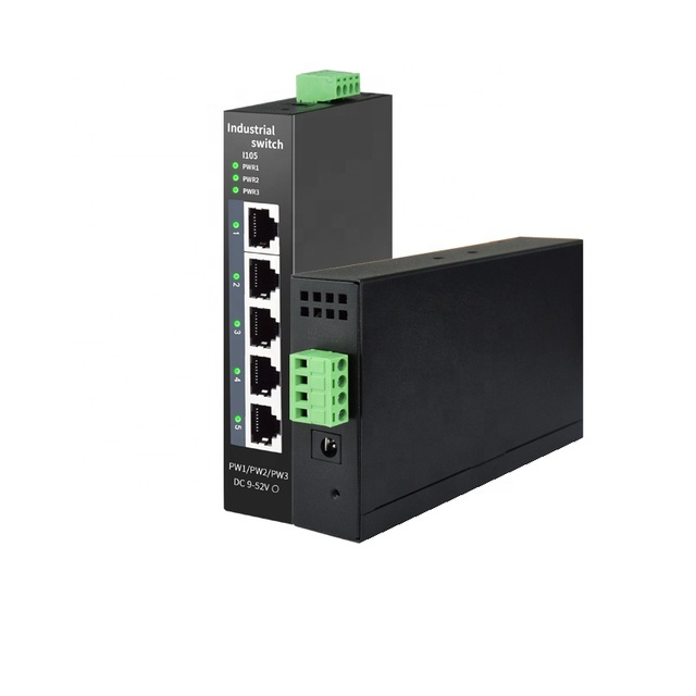 Industrial Ethernet Switch With 5 Network 10/100mbps Port DIN-RAIL SUPPORT Base-T  IP40 Fanless Industrial Network Switch