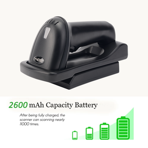 Lecteur de <span class=keywords><strong>code</strong></span> QR sans fil Bluetooth 3 en 1 de haute qualité Scanner de codes à barres 2D mains libres avec support de charge - Product Image 4