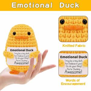 Handmade Emotional Duck Pickle Gift Cucumber Crochet Inspirational Doll with Cards Knitted Support Potato Gifts for Home <b>Decor</b> - Product Image 4
