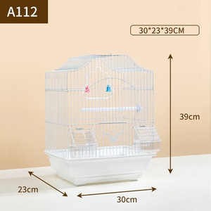 <span class=keywords><strong>Cage</strong></span> à oiseaux pour perroquet en acier inoxydable avec nid suspendu, mangeoire à plateau anti-éclaboussures pour oiseaux, en métal et en plastique - Product Image 4