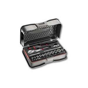 USAG - U06080102 ASSORTIMENT AVEC DOUILLES HEXAGONALES EN BOÎTIER ABS (37 PCS.) -ENSEMBLES DE CLIQUET ET DE DOUILLES EAN 8001150018640 1/4" - Product Image 1