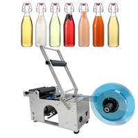 Machine d'étiquetage semi-automatique pour bouteilles rondes, étiqueteuse électrique de bureau pour bouteilles en verre, en plastique, bocaux, canettes, vente en gros