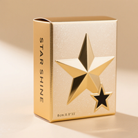 Boîte de papier cosmétique scintillante en or de luxe de qualité supérieure avec embellissement en étoile en métal 3D Emballage haut de gamme avec fonction de gaufrage