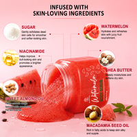 Groothandel Watermeloen Suiker Bodyscrub voor Aardbei Huidverzorging, gladmakende KP-behandeling, Niacinamide Exfoliërend Voedend Glow