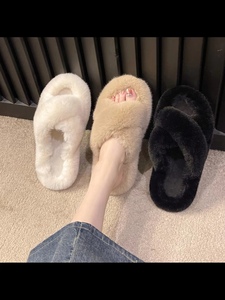 Comode pantofole da interno/esterno a banda incrociata comode scarpe da casa <span class=keywords><strong>con</strong></span> plateau aperte per l'inverno - Product Image 3