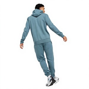 Conjunto Deportivo Ligero con Capucha para Hombre, Color Sólido, Cintura Elástica, Ropa Casual Transpirable de Algodón, Estilo Invernal - Product Image 6