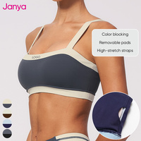 Soutien-gorge de sport Janya Naked Feel respirant, color block, avec coussinets amovibles, anti-transpiration, logo frontal, pour Pilates, Yoga et Fitness pour femme
