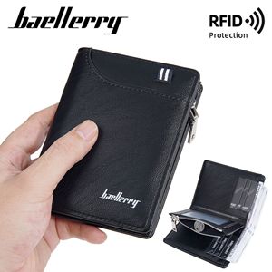Baellerry Men's Short <b>Wallet</b> Black RFID Protection Vertical Zipper Coin And Bill <b>Holder</b> Everyday Use - Product Image 3